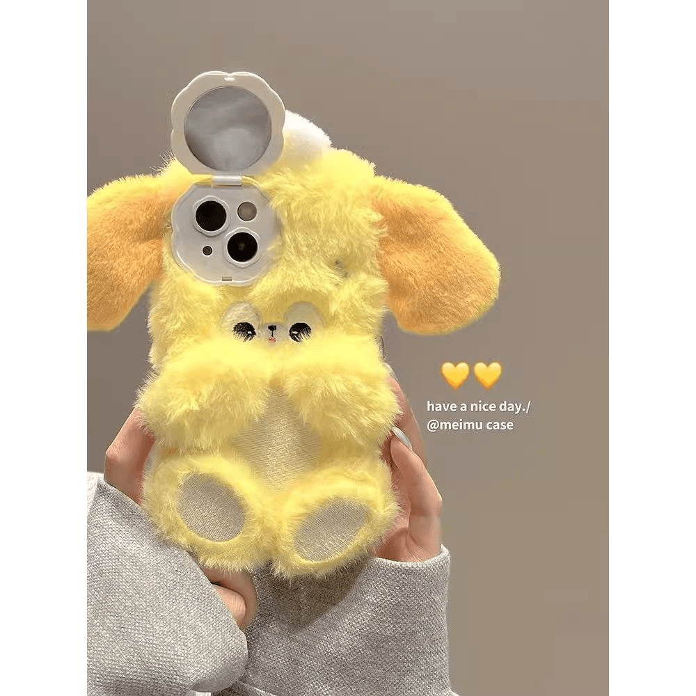 毛绒卡通可琦安适用苹果15手机壳iPhone14/13promax新款12pro女11