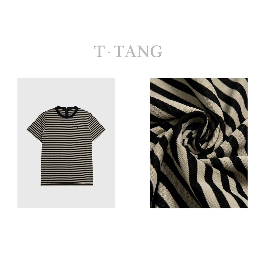 夏季180g色织冰麻珠地棉百搭潮流圆O绣花半袖【6326】jj