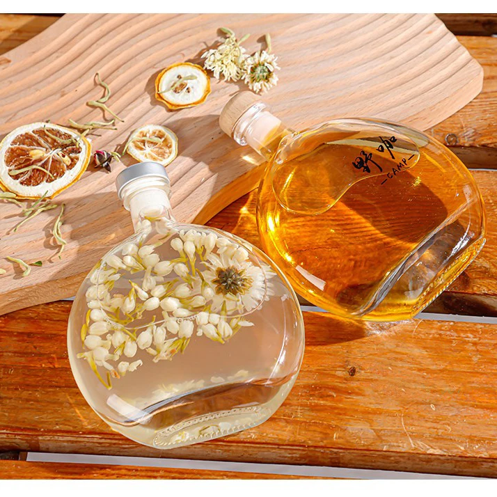 创意煮酒泡茶玻璃瓶冷淬冰茶果酒玻璃瓶围炉煮酒瓶玻璃瓶带玻璃盖