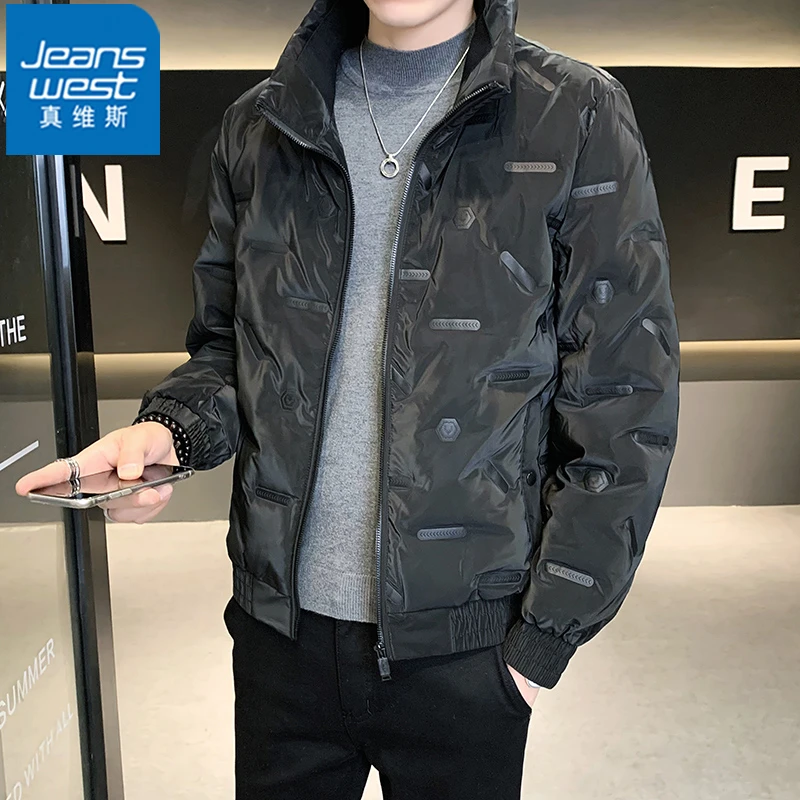 真维斯轻薄羽绒服男士加厚保暖短款2023冬季休闲时尚立领外套男款