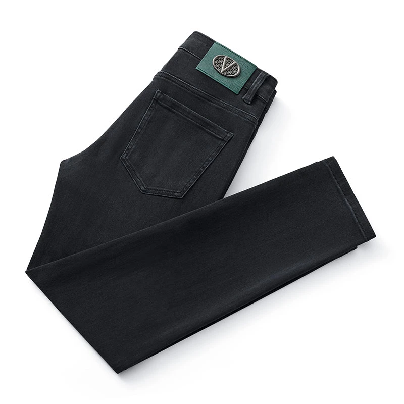DYF高端冬季厚款牛仔裤男弹力修身直筒男士2025新款休闲高品长裤