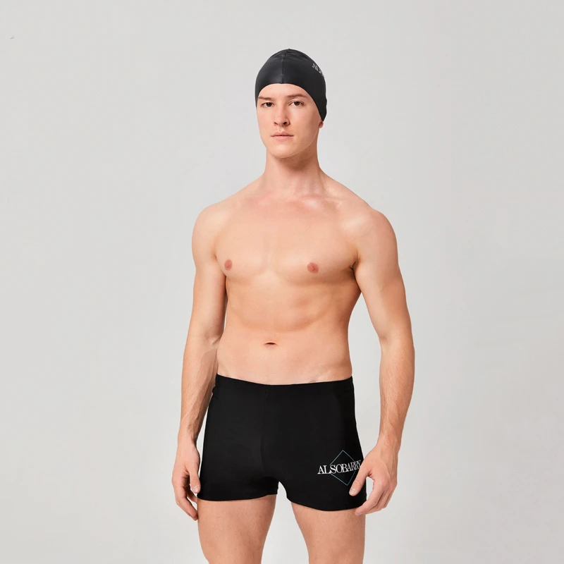 大码泳裤男士中长款五分裤平角防尴尬温泉200斤加肥专业训练套装