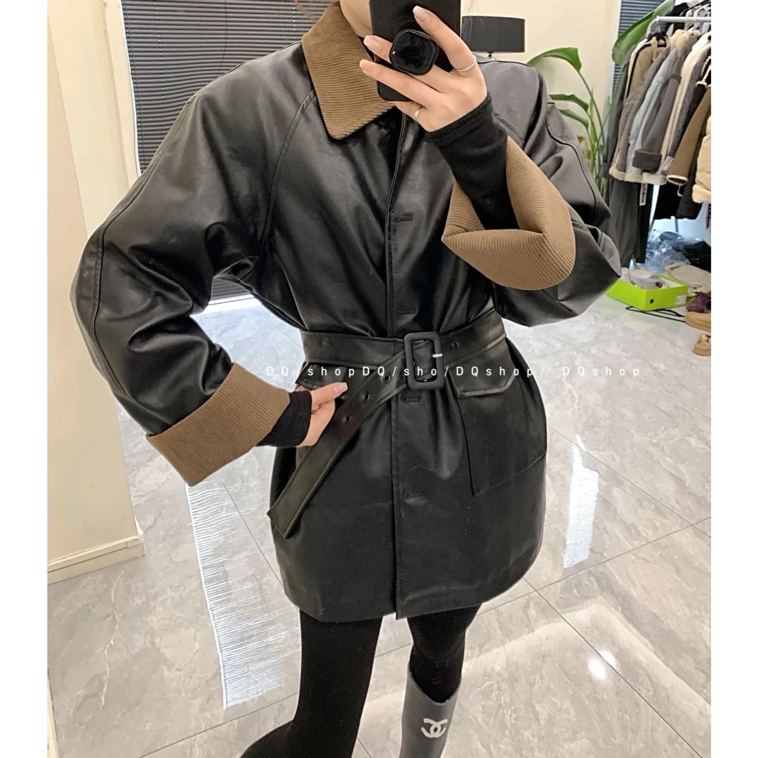 【 巴黎旧梦】 皮衣拼接