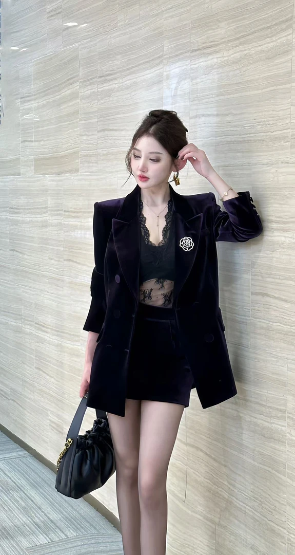 2024秋季新款女装气质网红百搭小香风设计师套装24803+24803-1