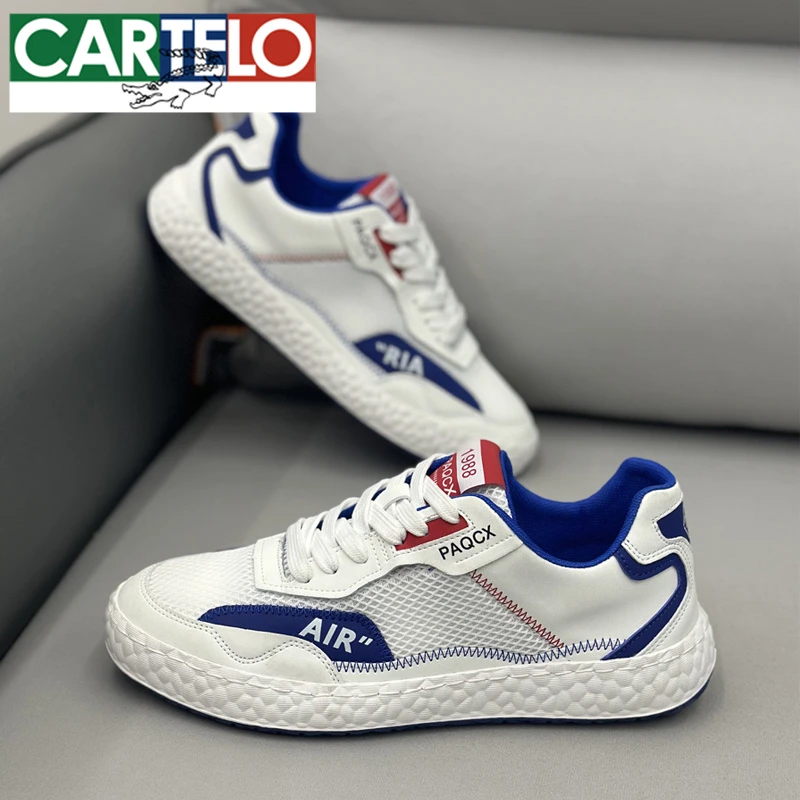 卡帝乐鳄鱼男鞋夏季新款时尚拼色潮鞋网面透气轻便男士休闲阿甘鞋