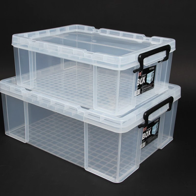 加厚透明扁平床底收纳箱长方形矮款杂物衣服整理箱车载储物直角箱