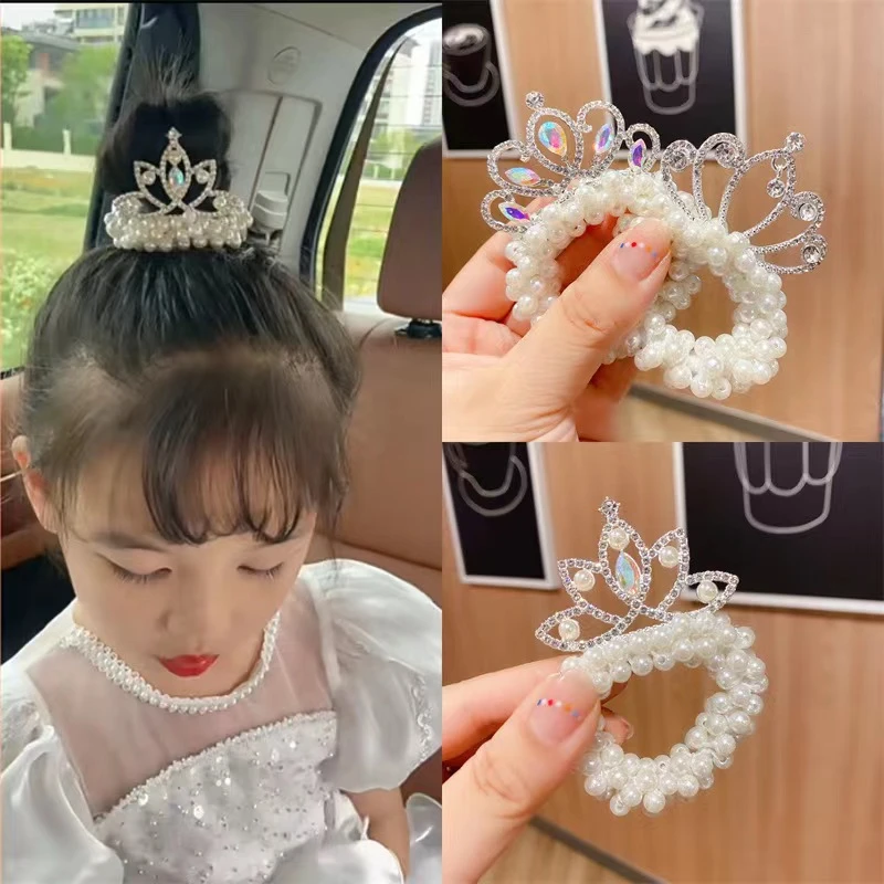 儿童发圈皇冠发饰丸子头皮筋