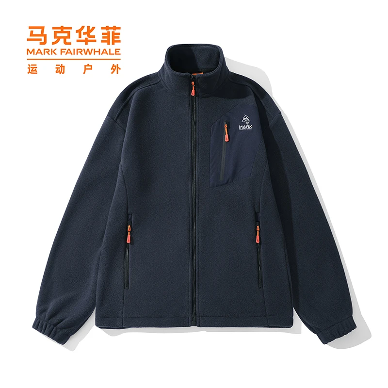 马克华菲2024春季新品抓绒衣外套男潮摇粒绒上衣户外运动休闲青年