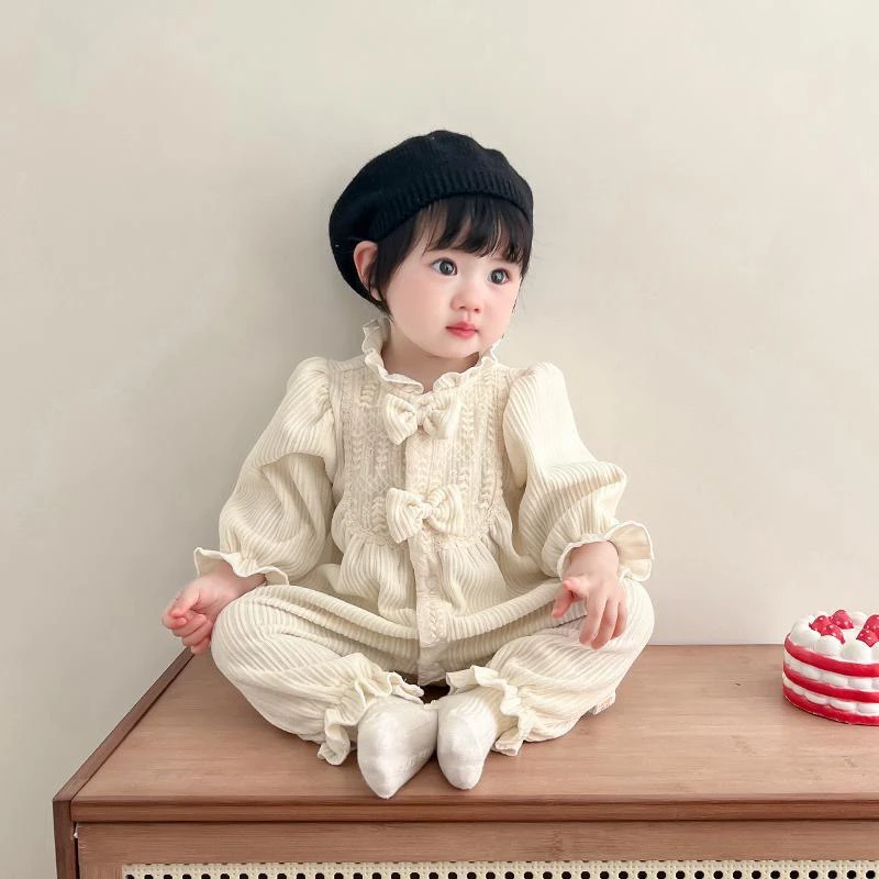 婴儿春装包屁衣可爱连体衣女宝宝超萌公主甜美外出爬服婴儿服哈衣