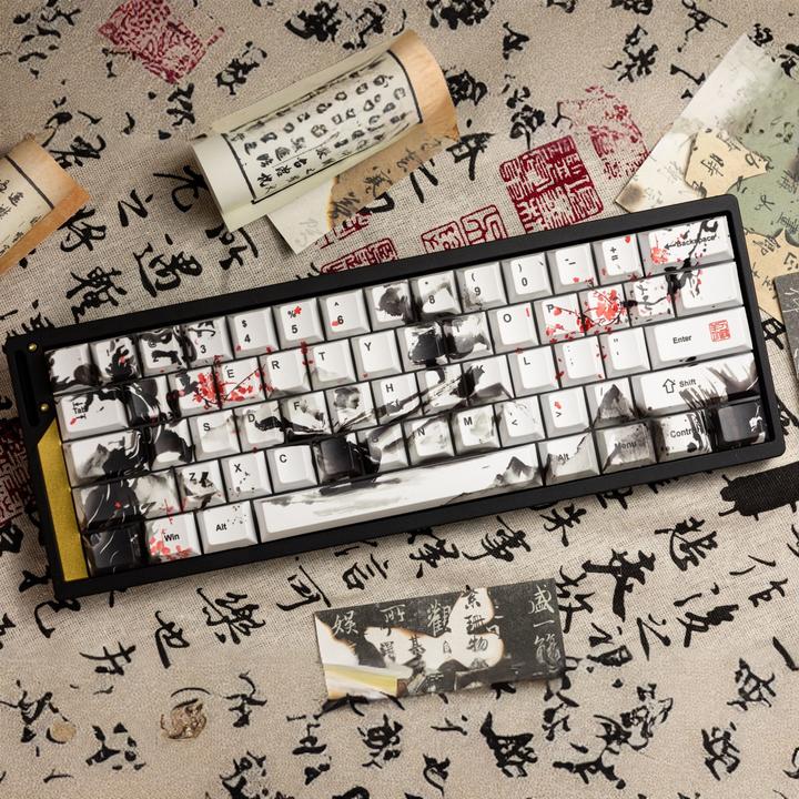 【羊刀外设】踏剑寻梅古风水墨武侠风格键帽原厂高度热升华PBT材质