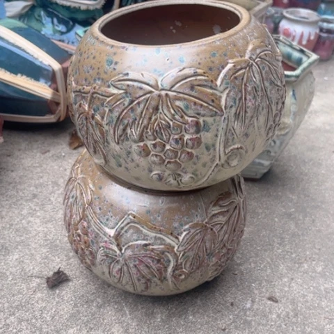 紫砂茶碗葡萄球形口径15*15