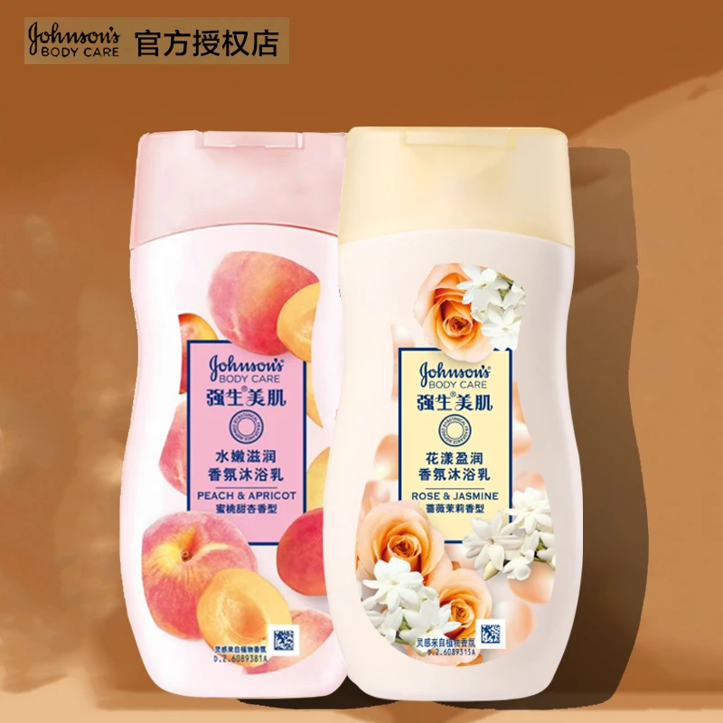 强生美肌恒日水嫩沐浴露水蜜桃香氛女水润清爽怡人芳香沐浴乳200g