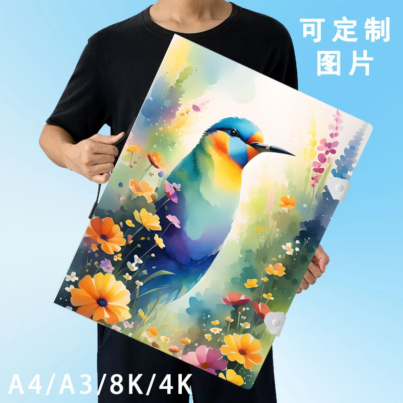 手提A3收藏夹4K画册A4儿童美术作品8K数字油画收集收纳册LOGO定制