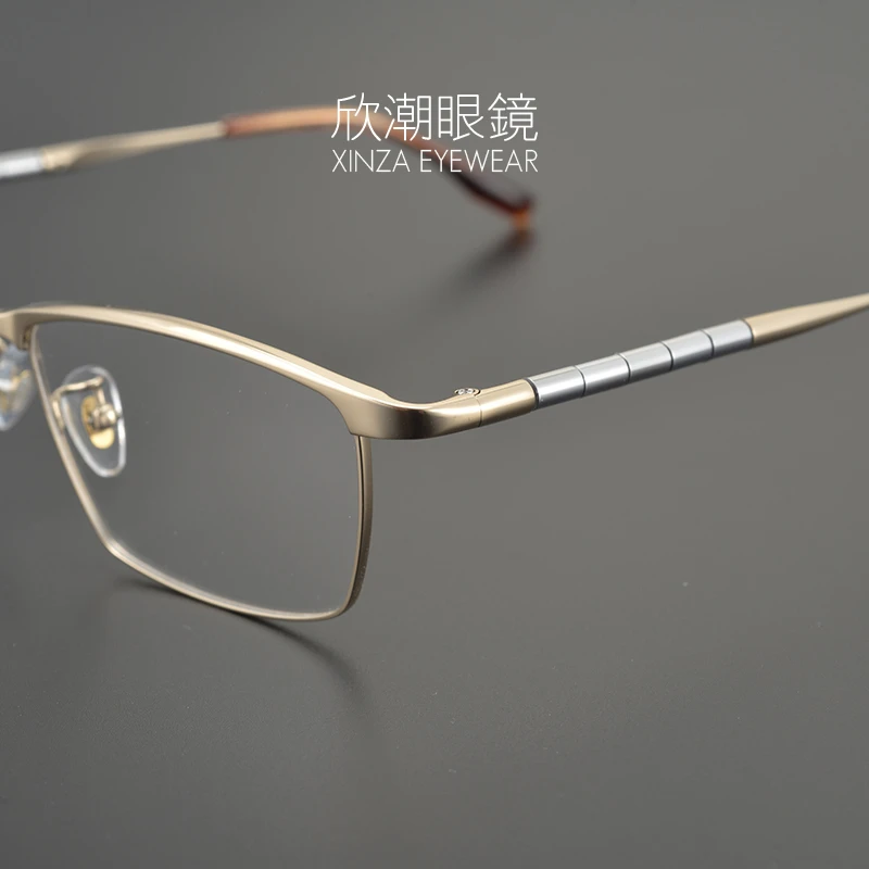 日系高档方形手工眼镜框描眉全框Z钛商务男款轻巧近视眼镜架大脸