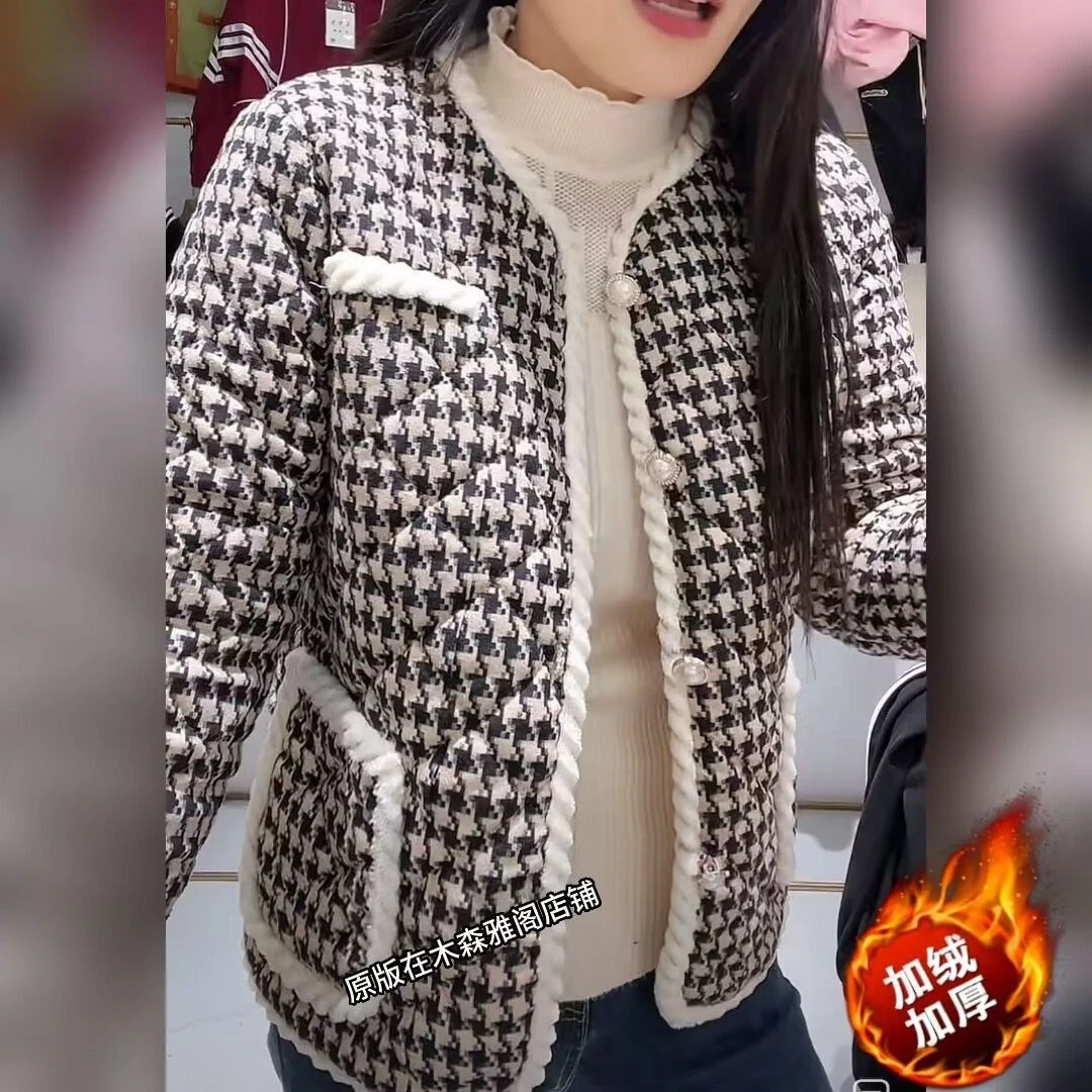 冬季新款妈妈装水晶绒棉袄外套加绒保暖小棉衣女时尚洋气长袖棉服