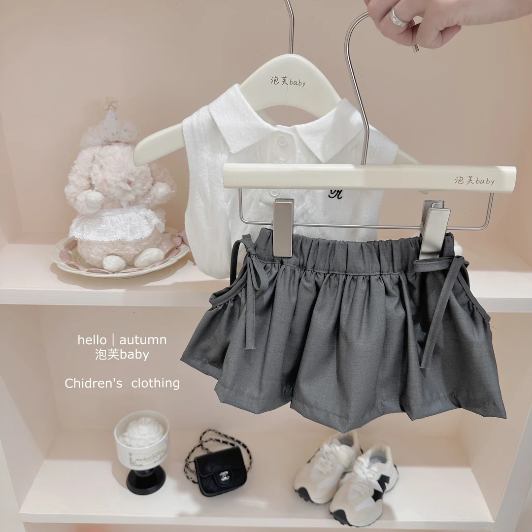 时髦穿搭女童2024新品夏季百褶裙女宝宝裙