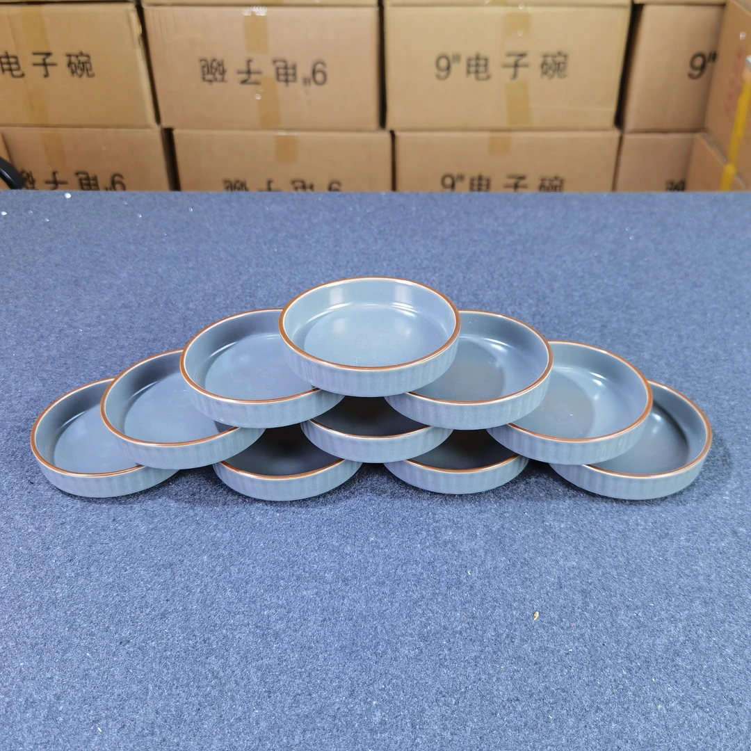 10只10厘米哑光灰色味碟
