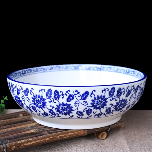 【和面盆1个】口径30厘米青花12英寸陶瓷家用和面盆酸菜鱼大碗