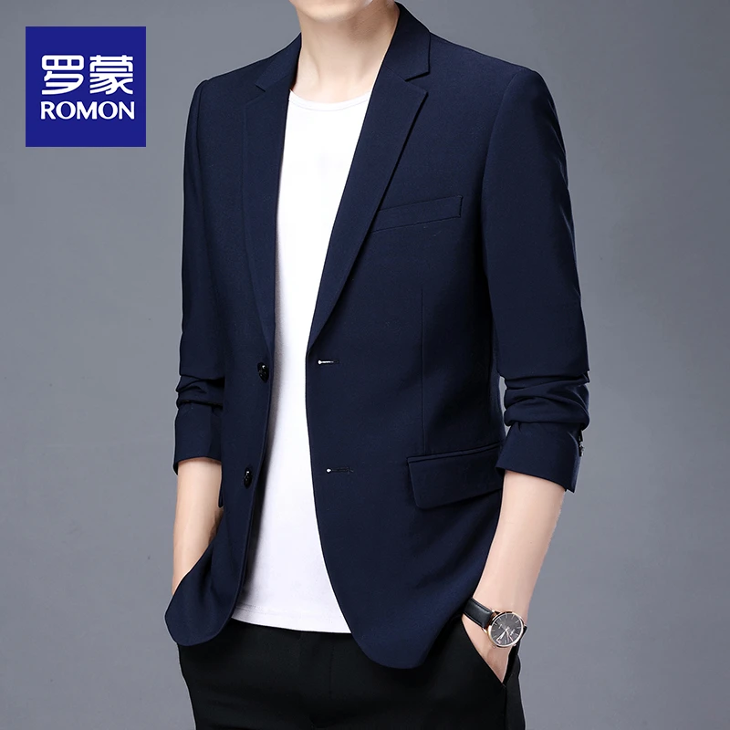 罗蒙男士爆款职业西装2024新款商务休闲伴郎西服夹克上衣单西服男