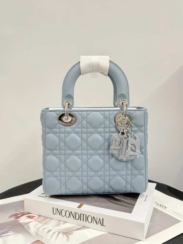 全新未使用 DIOR/迪奥 【新品荔枝皮】四格戴妃云雾蓝 大全套