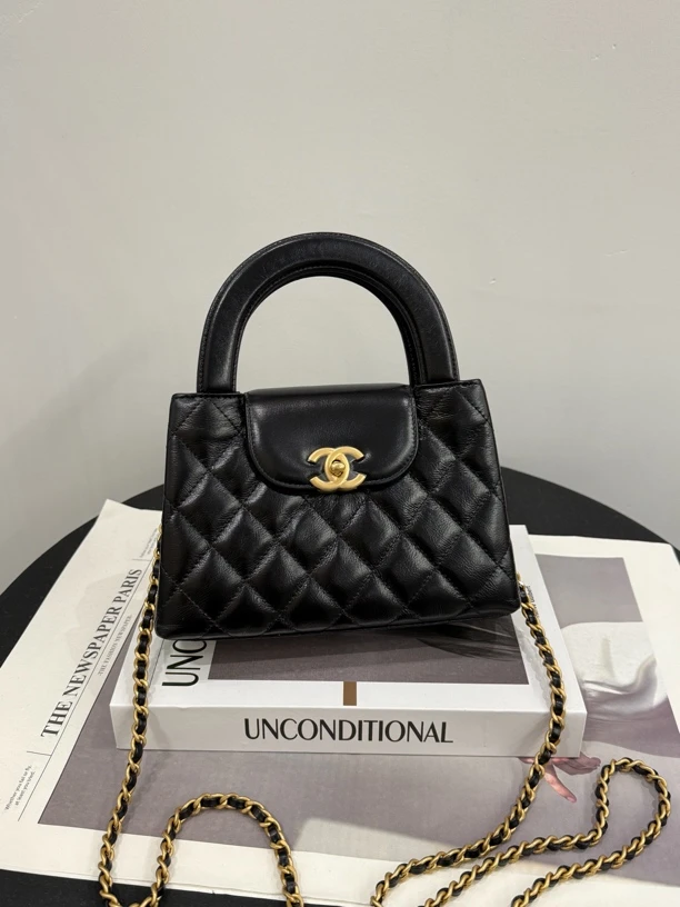 全新未使用 Chanel/香奈儿 24A Kelly黑金大号 全套 拍下送中检