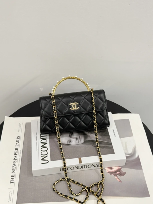 全新未使用 Chanel/香奈儿 黑金大号kelly手柄 大全套 拍下送鉴