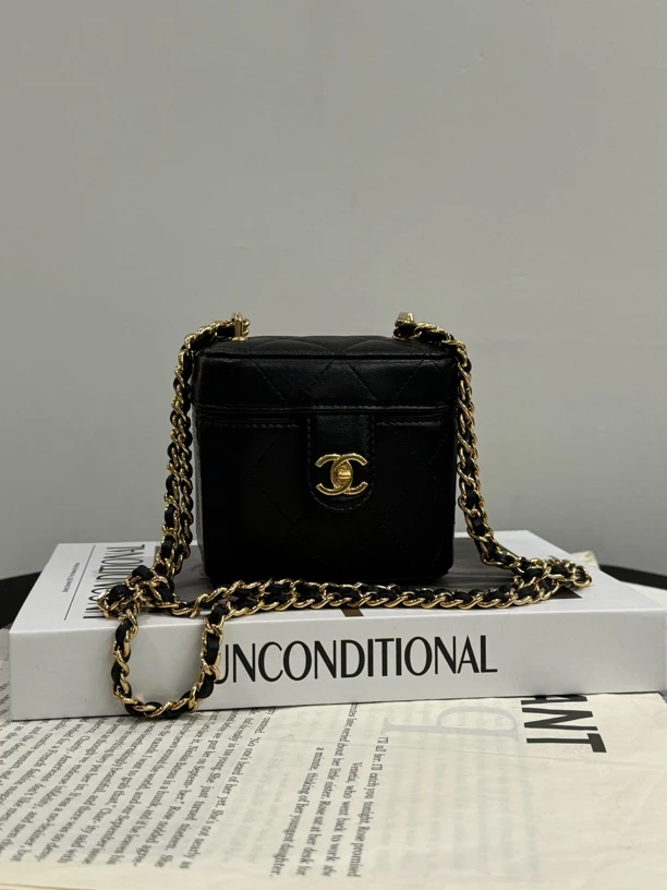 99新 Chanel/香奈儿 23k 双链条复古盒子黑金 大全套 拍下送中检