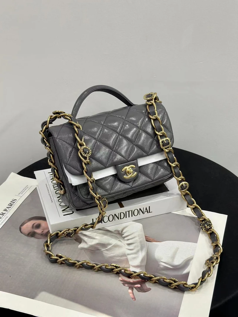 全新未使用 Chanel/香奈儿 24A邮差大象灰 全套 拍下送中检
