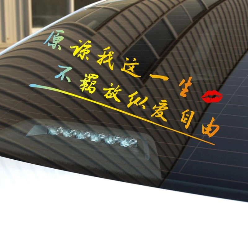 原谅我这一生车贴不羁放纵爱自由黄家驹BEYOND海阔天空歌词汽车贴