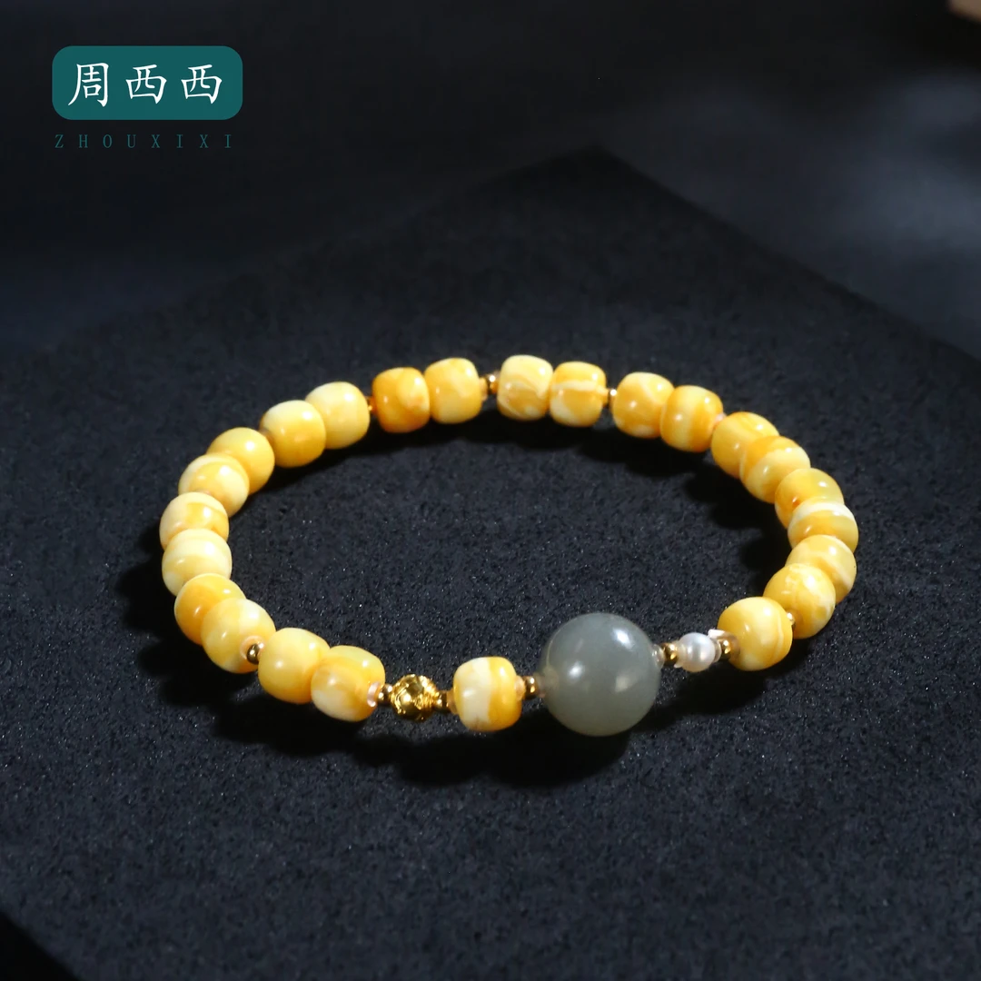 周西西精美珠宝琥珀蜜蜡18k手串6mm气质时尚百搭多样性发货16200