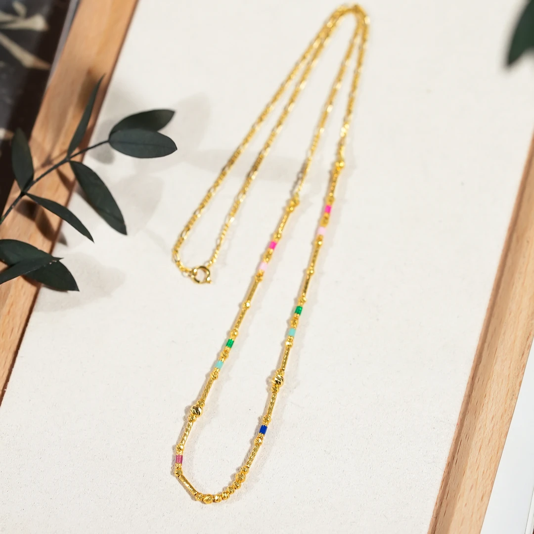 周西西精美珠宝18k金项链颈饰简约金色时尚百搭多样性发货12229