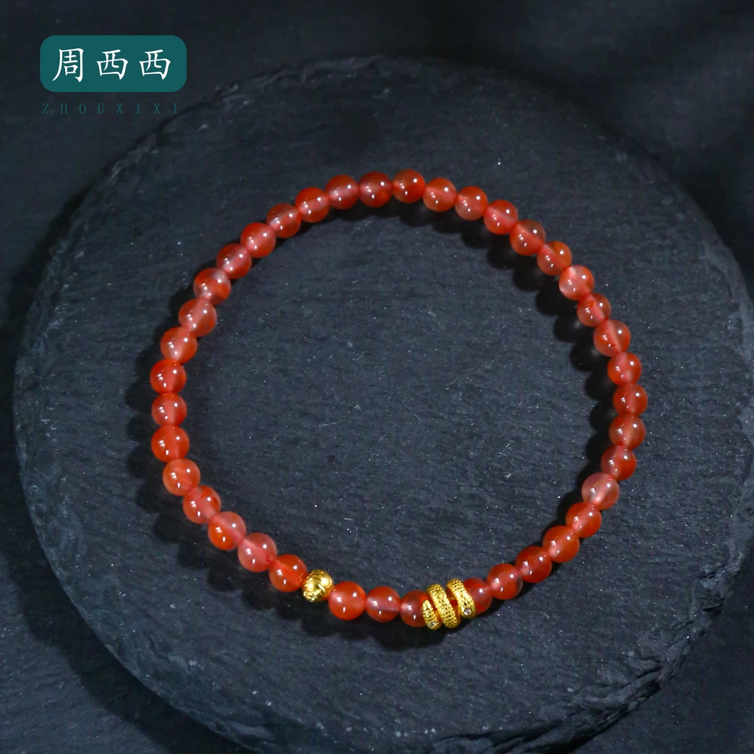 周西西精美珠宝南红小蛇4.5mm经典百搭多样性发货16643