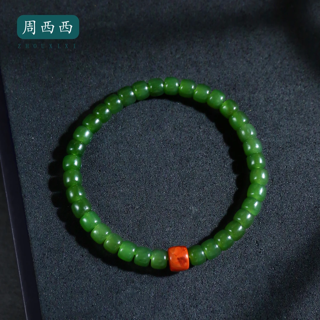 周西西精美珠宝碧玉直切南红路路通6mm经典百搭多样性发一16503