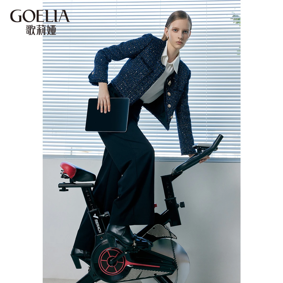 歌莉娅秋季气质亮片时尚小香风短外套1C8C6E010