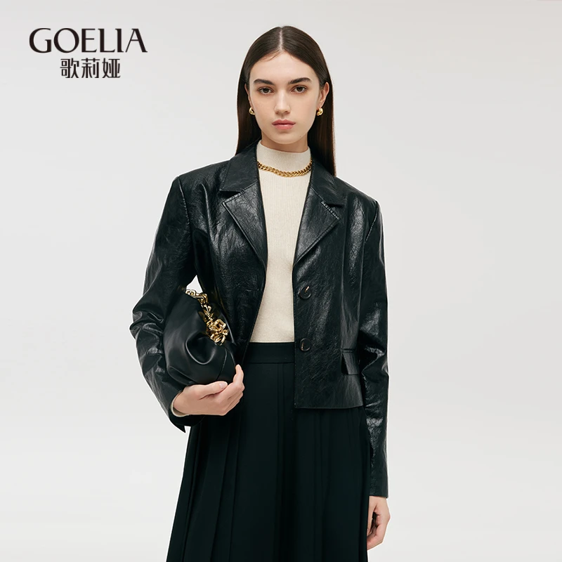【商场同款】歌莉娅奥莱秋季仿皮短外套1C9C6E050