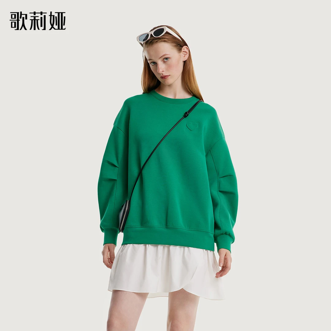 歌莉娅 奥莱秋季新品假两件卫衣连衣裙 1B8J0E020