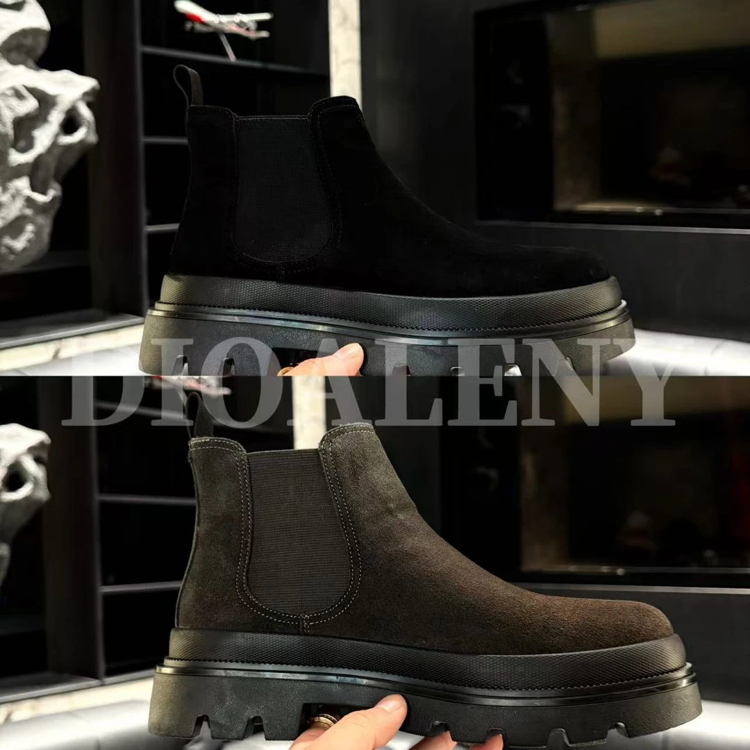 【帅老板】771秋冬轻奢男鞋真皮高帮加绒软底舒适男鞋