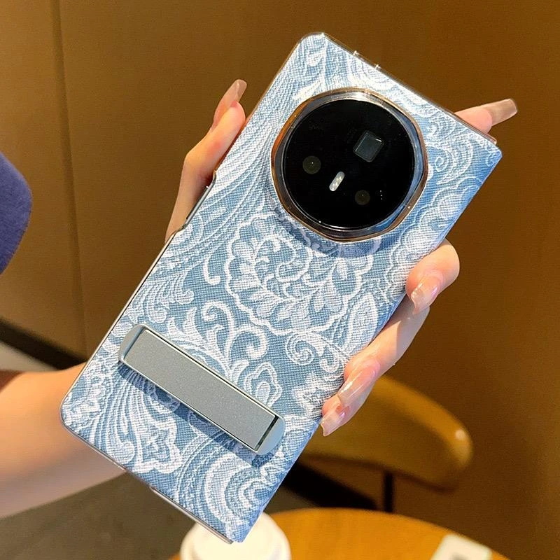 适用荣耀magic v3手机壳vs3复古青花皮纹magicv s古典中国风翻盖