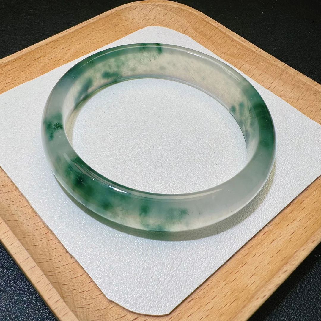 精选冰飘蓝花意境正圈手镯（圈口联系客服备注）多样性发货