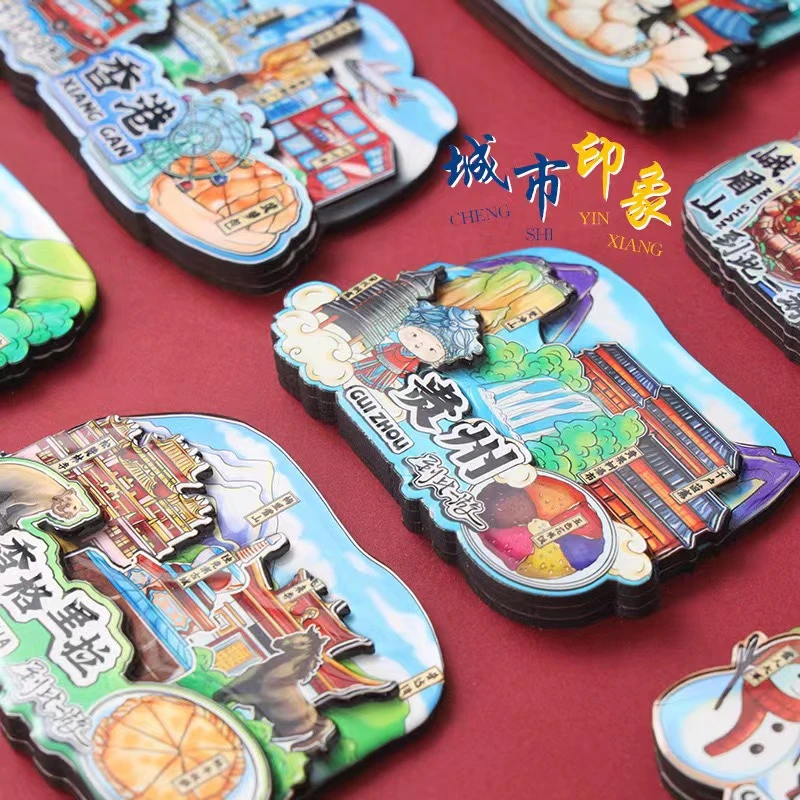 高货混合木质磁吸三层立体冰箱贴盲盒【代拆】
