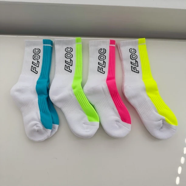 【四双装】包邮2023冬季儿童加厚毛圈短袜白色荧光撞色保暖
