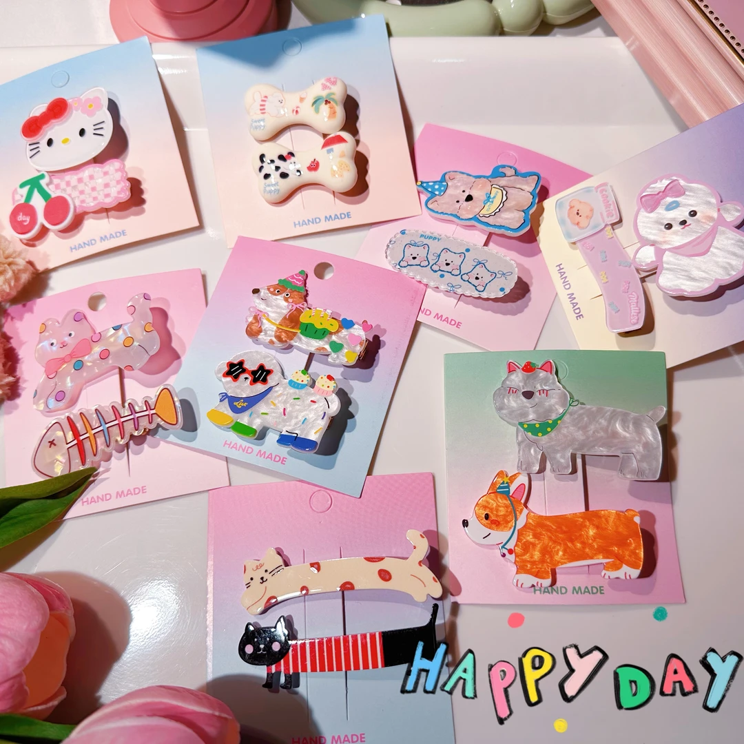 【自选款式】发饰可爱发卡小猫小狗小鱼发夹少女刘海侧边夹儿童头饰