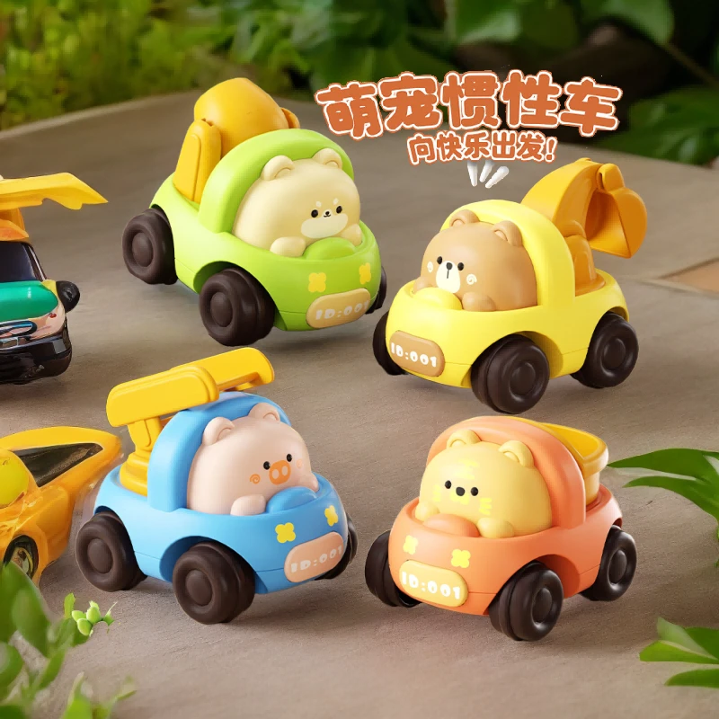 耐摔回力车迷你玩具卡通惯性趣味动物工程车萌趣小车滑行创意可爱