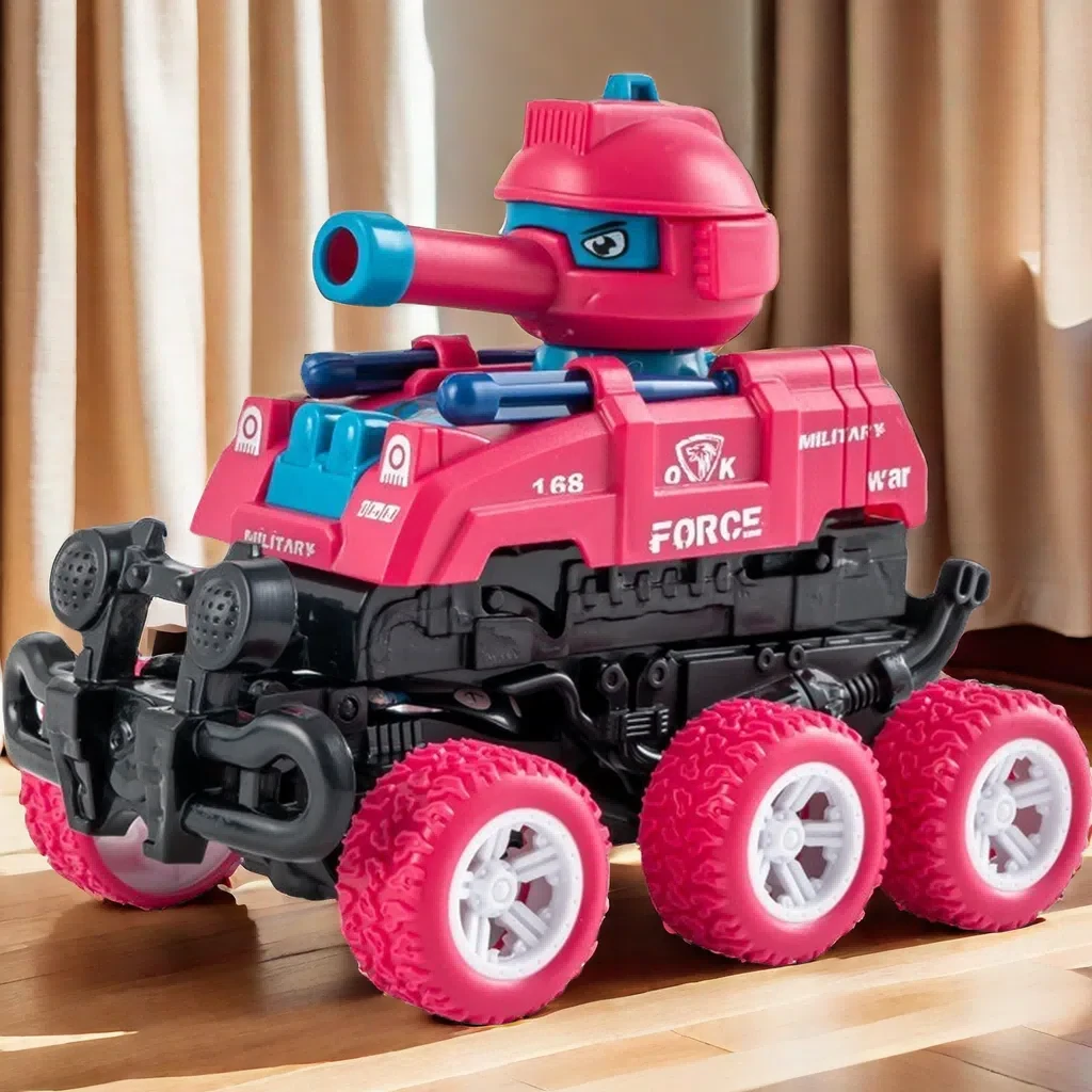 可射击模型碰撞儿童玩具越野车礼品惯性坦克车车发射回力男孩礼物