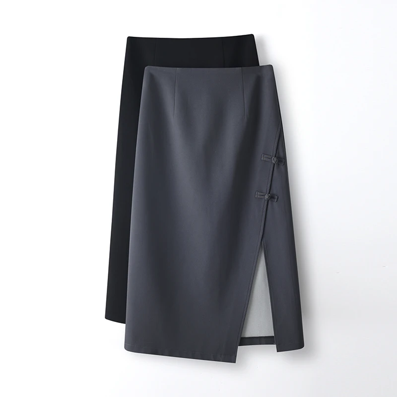 【新中式】女款爆款2024新款国风时尚小个子百搭显瘦A字半身裙23212