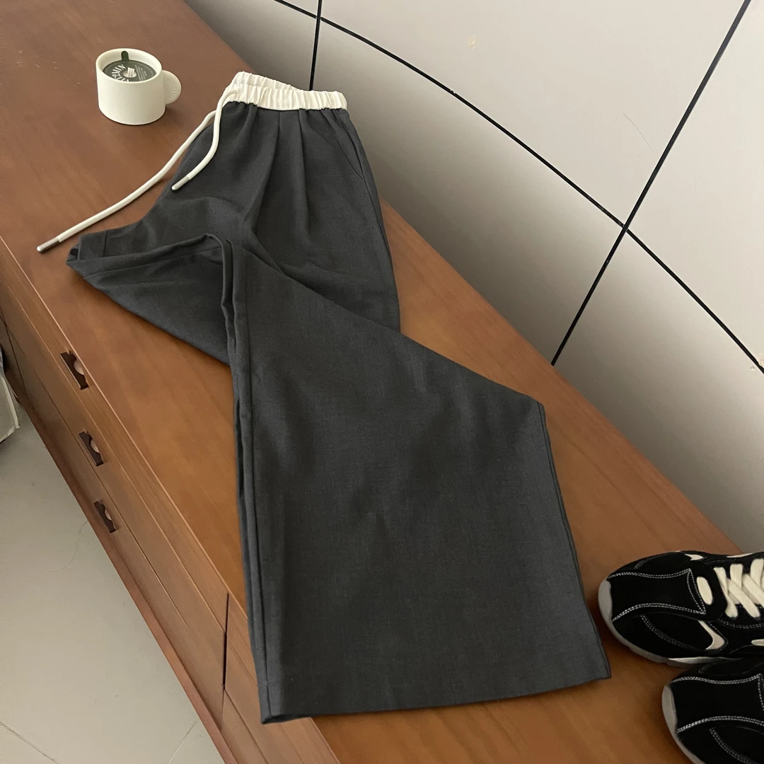 FUJIA STYLE新款气质休闲韩版简约松紧腰腰部撞色休闲裤ZS313-3