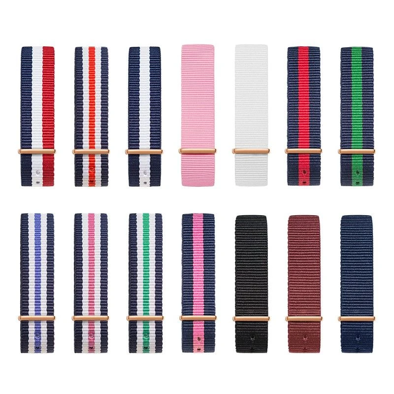 适用原装dw表带女米兰酒红色帆布手表带男40mm36mm32mmdw表带尼龙