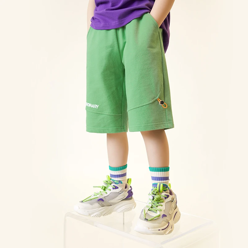 多多家5052童装夏季新款男童时尚帅气中大童夏装拼接针织六分裤