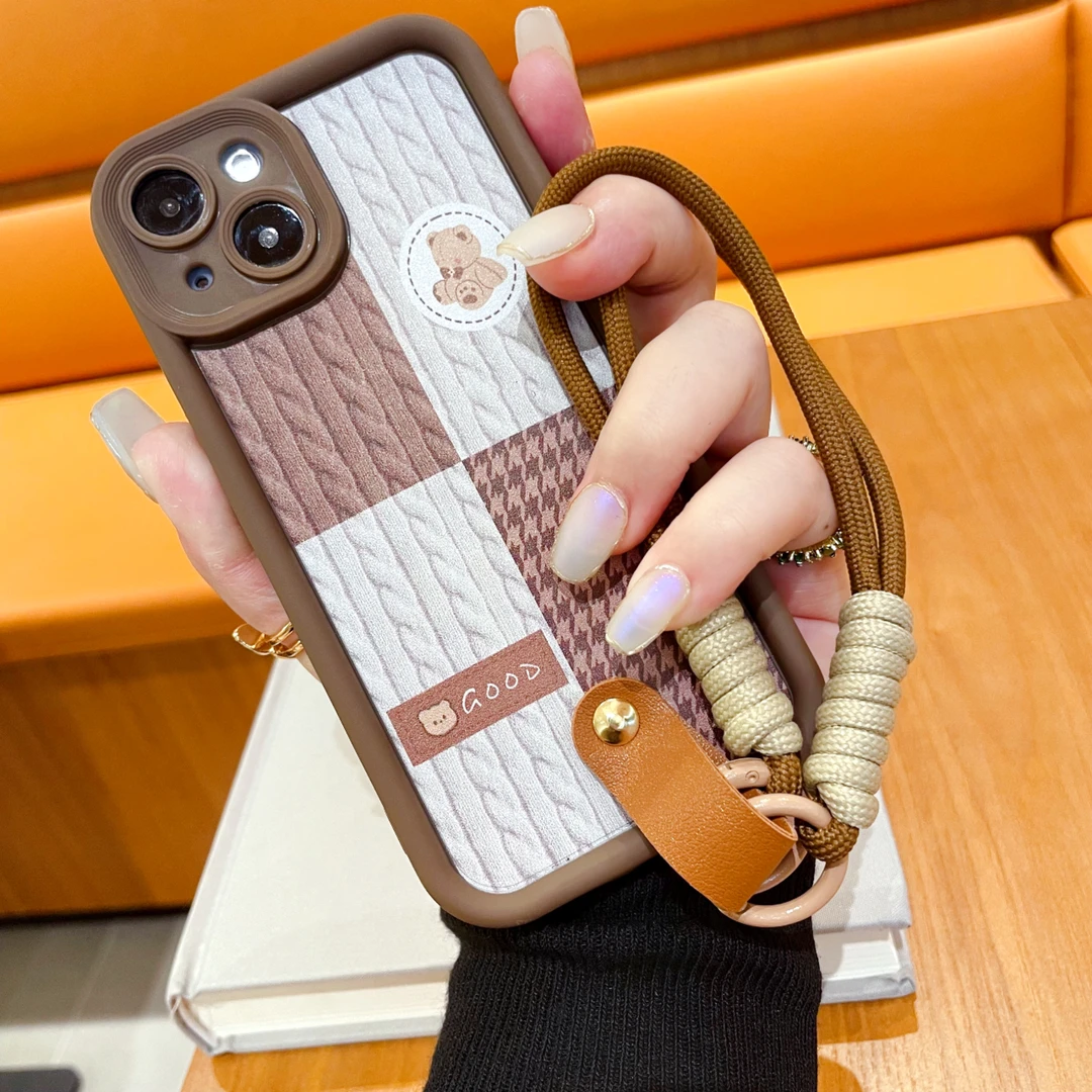 【适用于苹果/华为/荣耀/vivo/oppo/小米型号】复古带手绳手机壳女