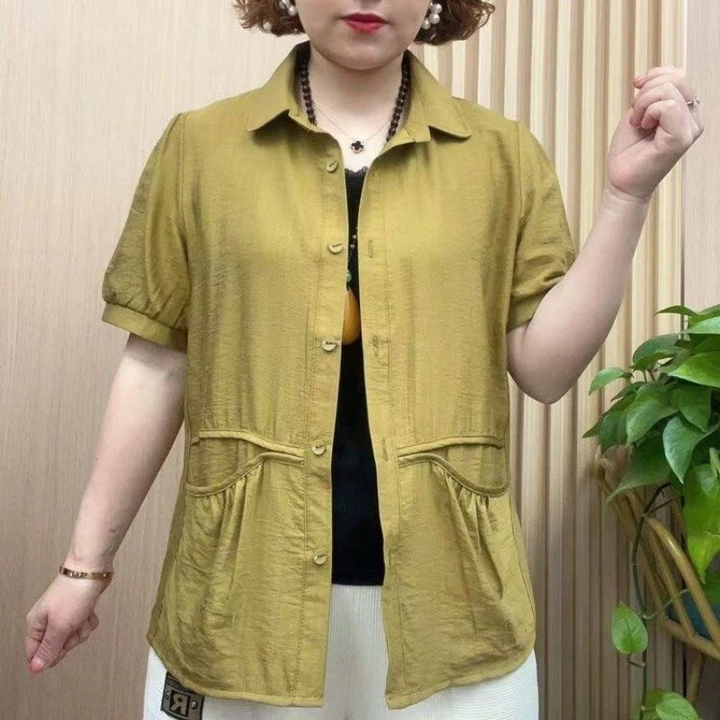 32-32显瘦洋气休闲宽松纯色时尚百搭大码妈妈装时尚休闲减龄